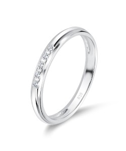 Simple Designed With CZ Stone Silver Ring NSR-4060